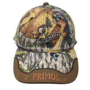 Primos Baseball Cap Green Camo One Size Mossy Oak Turkey Hunting Feather
